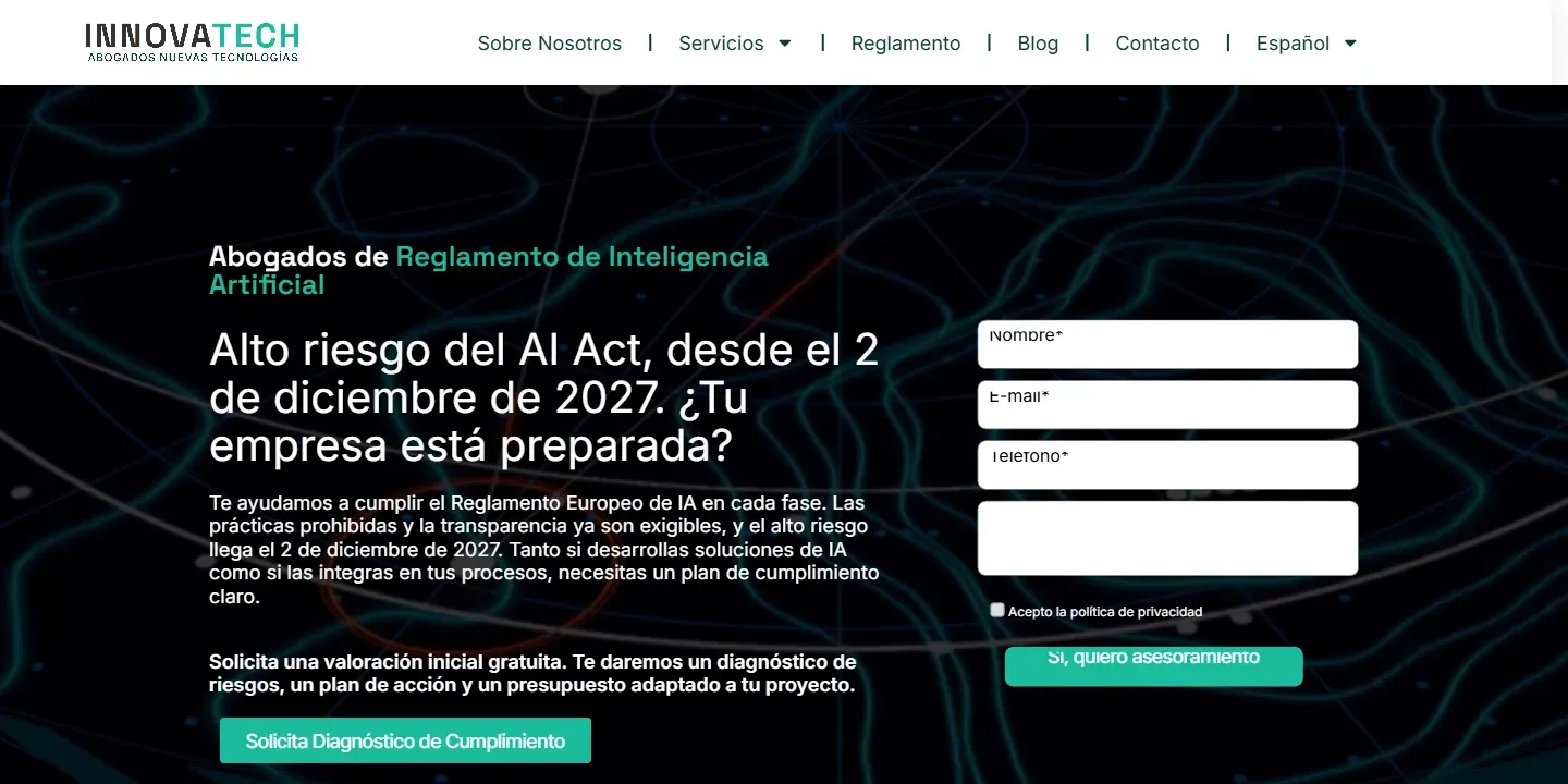 Página de abogados del Reglamento de Inteligencia Artificial
