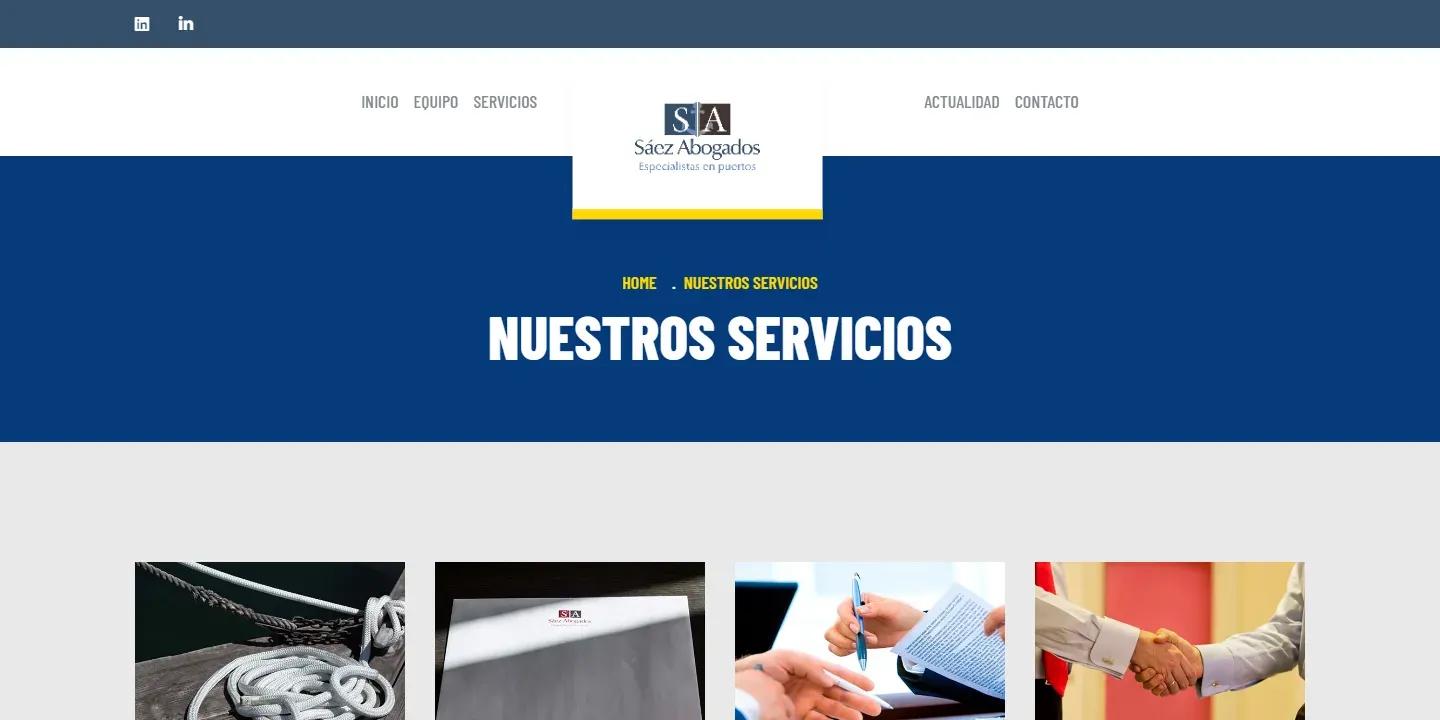 Página de servicios de derecho portuario