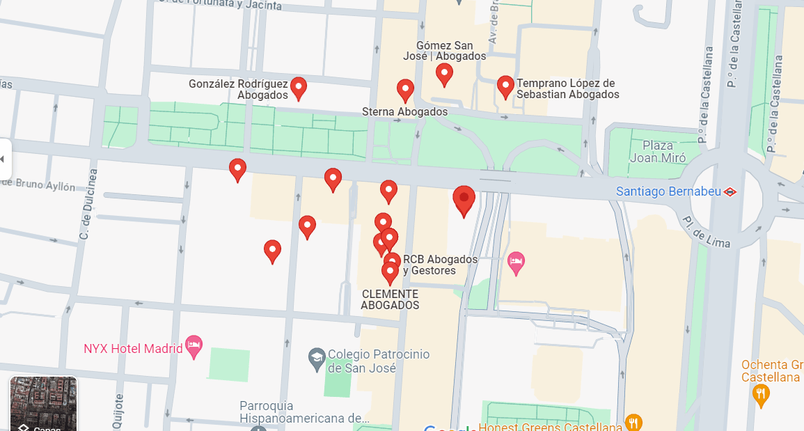Despachos de abogados en google maps